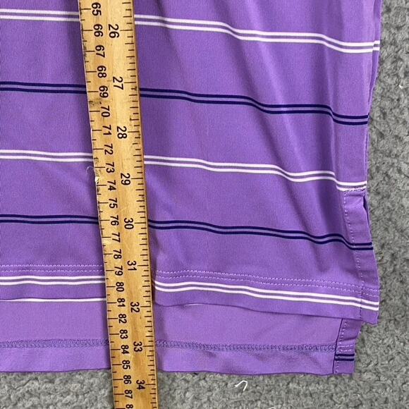 RLX Ralph Lauren Performance Golf Polo Shirt Men's XL Purple Striped Causal - Picture 6 of 9